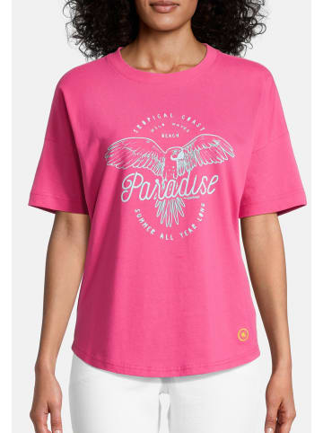 Salzhaut Rundhals T-Shirt für Damen in pink