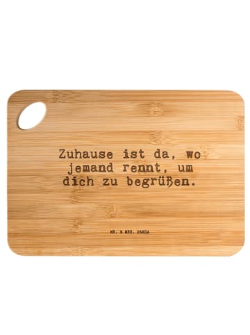 Mr. & Mrs. Panda Schneidebrett Zuhause ist da, wo... mit Spruch in Braun