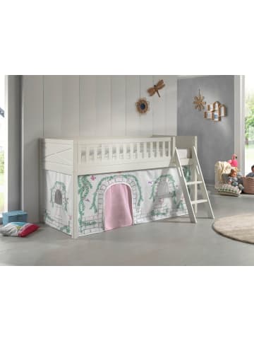 58 aufm Kessel KINDERBETT Karyl 208x114x135 Massivholz Weiß Textilset Birdy 1