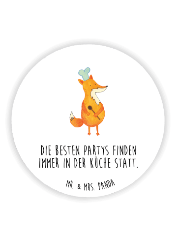 Mr. & Mrs. Panda Magnet für Kühlschrank Fuchs Koch mit Spruch in Weiß