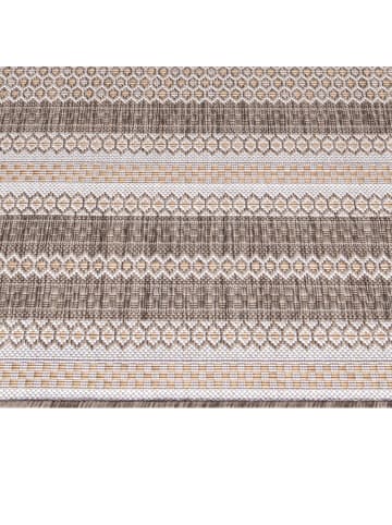 KADIMA DESIGN Teppich Outdoor Flachgewebe Vintage-Look Polypropylen Balkon in Beige