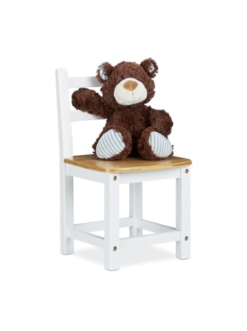 relaxdays Kinderstuhl in Weiß - (B)28,5 x (H)50 x (T)28 cm