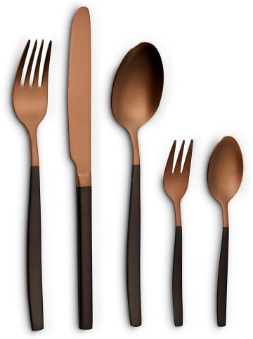 Echtwerk 20 tlg. Set Tafelbesteck "Positano Due" in Bronze/Schwarz