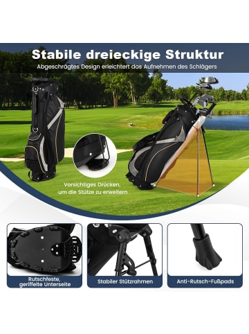 COSTWAY Golf Bag 8er Unterteilung in Schwarz