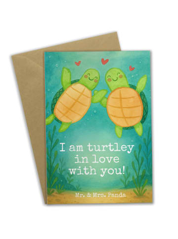 Mr. & Mrs. Panda Grußkarte Schildkröten Paar Design mit Spruch in Weiß