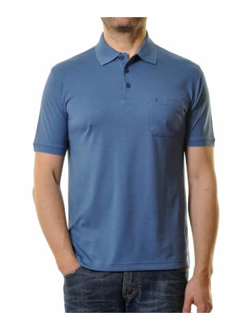 Ragman Poloshirt mit Brusttasche in Mittelblau