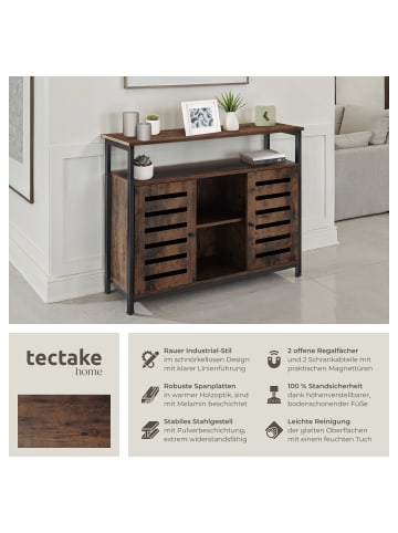 tectake Sideboard Warrington mit höhenverstellbaren Kunststofffüßen, 100 x 37 x 82 cm, I