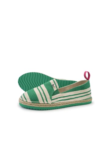 Flip Flop Espadrilles "espadrille*striped" in Smaragdgrün