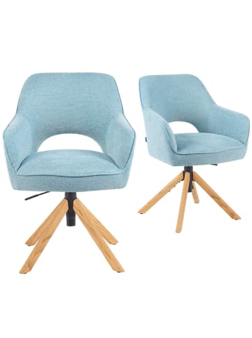 DUBI Möbel 2er-Set: Bürostuhl Mika-Amia in Hellblau - (B)60 x (H)88 x  (T)65 cm
