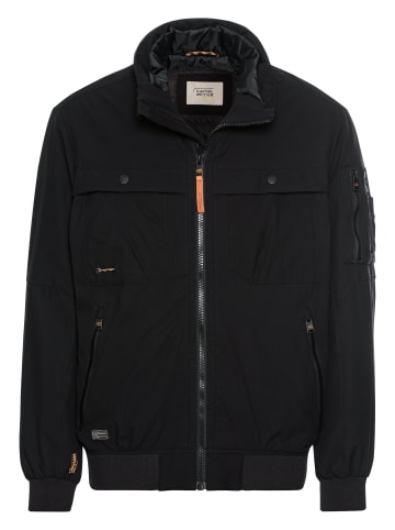 Camel Active Softshell Blouson mit einrollbarer Kapuze in Schwarz