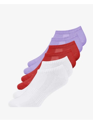 SNOCKS Sneaker Socken aus Bio-Baumwolle 6 Paar in Mix (Dunkelrot/Weiß/Flieder)