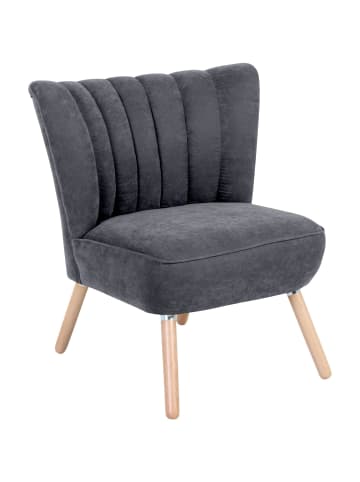 58 aufm Kessel SESSEL Kadisha Bezug Velourstoff Buche natur / anthrazit