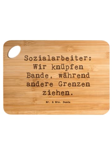 Mr. & Mrs. Panda jausenbrett Spruch Sozialarbeiterin Einheite knüpf... in Braun