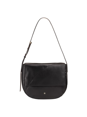 DuDu Formentera Schultertasche Leder 34 cm black rose