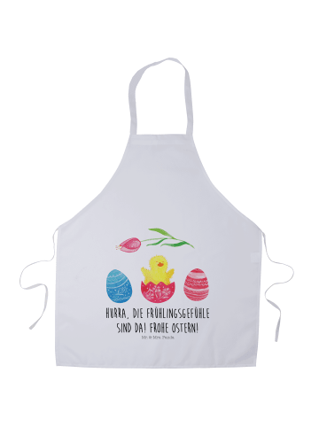 Mr. & Mrs. Panda Schürze Küken Schlüpfen mit Spruch in Weiß