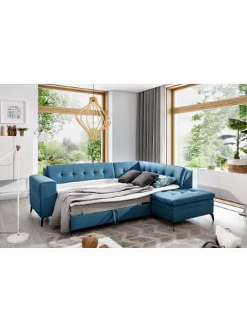 MF Design Lenny Recamiere Rechts in Marineblau -  (L) 210 x (B) 260 x (H) 93 cm