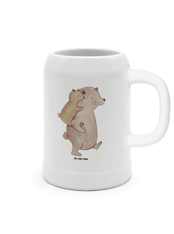 Mr. & Mrs. Panda Bierkrug Papa Bär ohne Spruch in Weiß