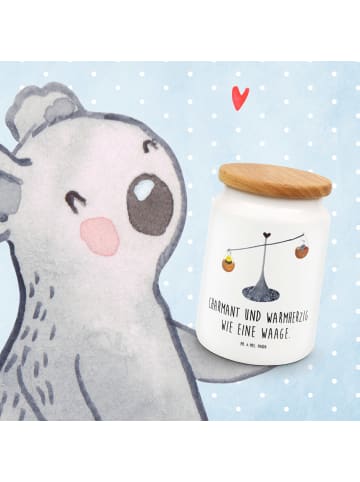Mr. & Mrs. Panda Kaffeedose Sternzeichen Waage mit Spruch in Weiß