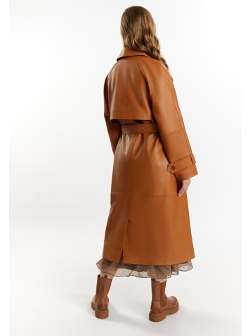 DreiMaster Vintage Trenchcoat Aus Leder in Cognac