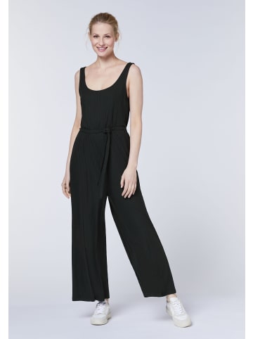 Detto Fatto Jumpsuit im gerippten Look in Schwarz