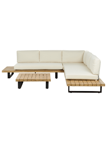 Beliani 2-tlg Lounge Set MYKONOS in Weiß/Braun