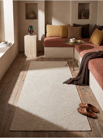 KADIMA DESIGN Teppichläufer Uni flachgewebt pflegeleicht Wohnzimmer Flur Esszimmer in Creme