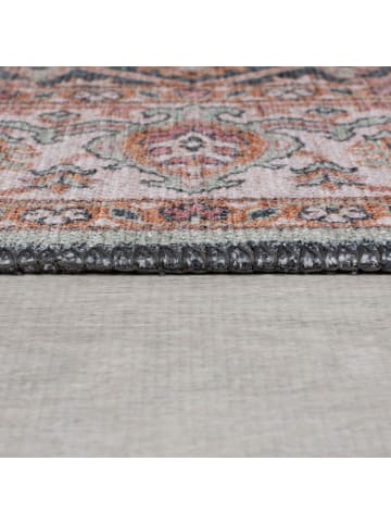 KADIMA DESIGN Waschbarer Teppich Medallion Muster, Orientalisch, Wohnzimmer in Rosa