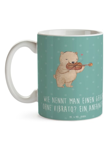Mr. & Mrs. Panda Teetasse Violine Anfänger mit Spruch in Meeresbrise