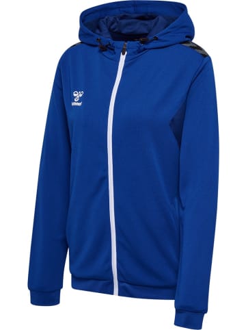 Hummel Trainingsjacke "Hmlauthentic Pl Zip Hoodie Woman" in Blau