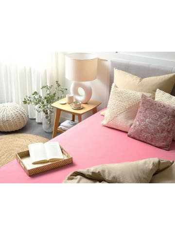 Beliani Bettlaken JANBU in Rot - (W) 180 x (H) 30 x (L) 200 cm