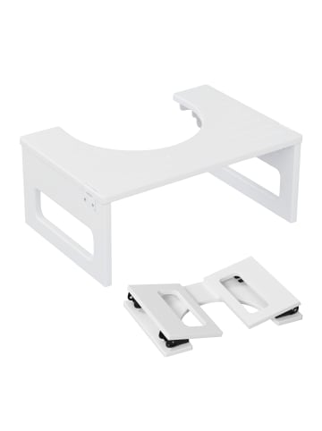 relaxdays Toilettenhocker in Weiß - (B)43 x (H)18 x (T)27,5 cm