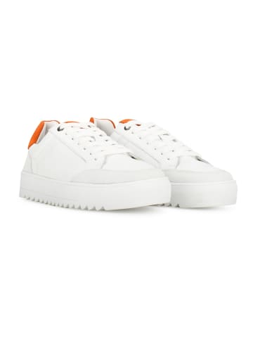 PS Poelman Sneaker "MIKE" in Weiß mit Orange