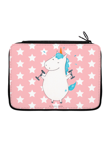Mr. & Mrs. Panda Federtasche Einhorn Fitness ohne Spruch in Rot Pastell