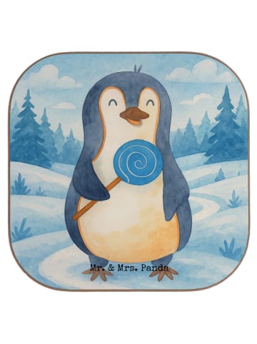 Mr. & Mrs. Panda Bierdeckel Pinguin Lolli Design ohne Spruch in Weiß