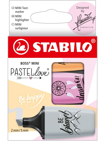 STABILO Textmarker Boss Mini Pastellove Edition 2.0 sortiert Etui Packung mit ...