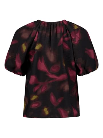 Zero Casual-Bluse mit Blumenprint in Black/Dark Red
