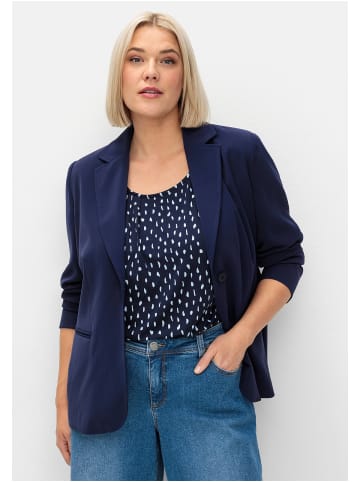 sheego Kurzer, taillierter Blazer in tiefblau
