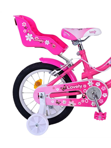 Volare Kinderfahrrad Lovely für Mädchen 14 Zoll Kinderrad Rosa Weiß Fahrrad 4 Jahre