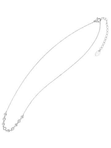 Adeliás Damen Halskette aus Edelstahl mit Perlmutt 41+5 in silber