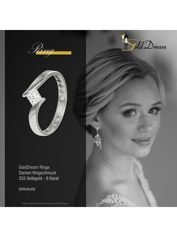 GoldDream 333 Gelbgold - 8 Karat Damen Ringe Square Fingerring  58 (18,5)