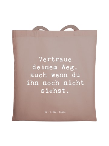 Mr. & Mrs. Panda Shopping Tasche Spruch Zukunftsplanung Ungewiss... in Braun Pastell
