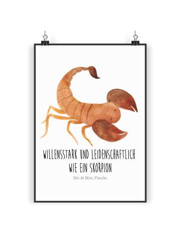 Mr. & Mrs. Panda Bild Sternzeichen Skorpion mit Spruch in Weiß