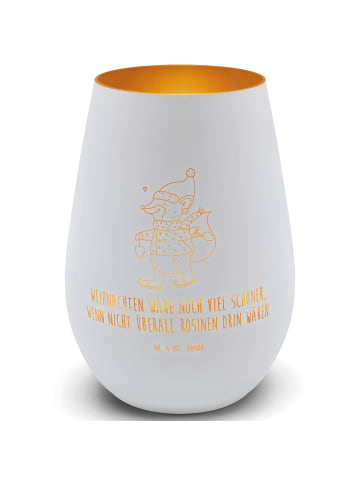 Mr. & Mrs. Panda Glas Windlicht Fuchs Schlittschuhe mit Spruch in Weiß