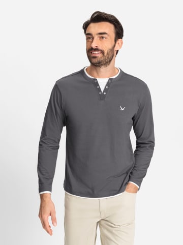 WITT WEIDEN Langarm-Shirt in marine + anthrazit