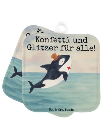 Mr. & Mrs. Panda 2er Set Topflappen  Orca Zylinder Design mit Sp... in Weiß