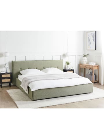 Beliani Doppelbett LESTRE in Grün/Schwarz - (W) 221 x (H) 95 x (L) 221 cm