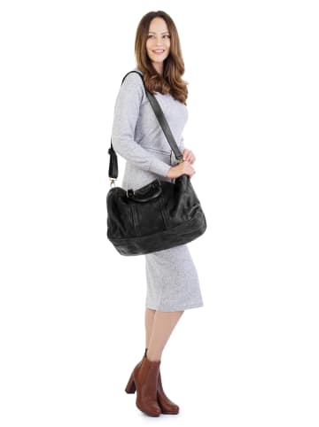 Forty degrees Reisetasche echt Leder in schwarz