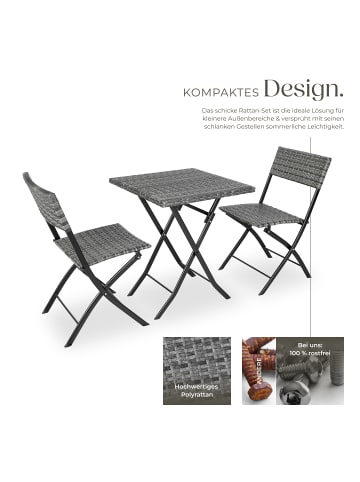tectake Rattan Balkonset für 2 Personen, geringes Gewicht