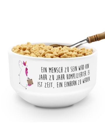 Mr. & Mrs. Panda schale Einhorn Koffer mit Spruch in Weiß