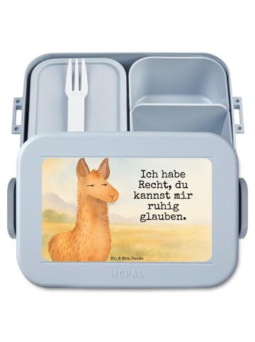Mr. & Mrs. Panda Bentobox Lamakopf Genervt Design mit Spruch in Blau Pastell